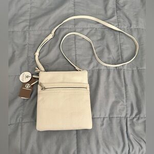 Giani Bernini White Softy Core Triple Zip crossbody
